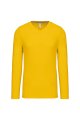 Heren T-shirt lange mouw V Hals Kariban K358 YELLOW